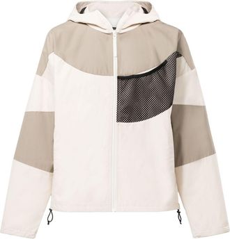 Reebok patchwork hooded windbreaker - men - Cotton/Polyamide - L - Neutrals