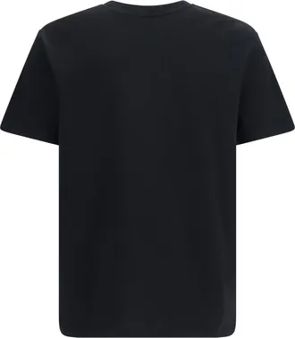 Balmain Mens Embroidered Logo T-Shirt Noir-Noir Cotton T-Shirts Noir/noir And Polos