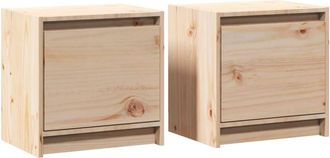 vidaXL Vidaxl - Mesitas de noche 2 uds madera maciza de pino 40x30,5x40 cm