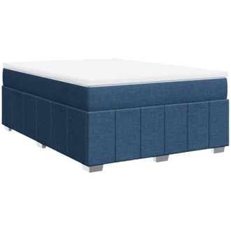 vidaXL Cama Box Spring Con Colch&oacute;n Tela Azul 140x200 Cm Vidaxl