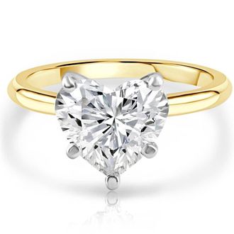Pompeii3 3Ct 14k Gold Certified Lab Grown Heart Cut Diamond Engagement Ring Size: 6.5