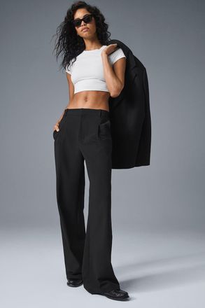 Alo | High-Waist Pursuit Trouser (Long) in Black, Size: Medium