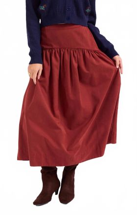 Sadie & Sage Tea Garden Midi Skirt In Rust