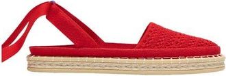 Rothy's The dOrsay Ankle Tie Espadrille Flat in Bright Red Crochet at Nordstrom, Size 10.5