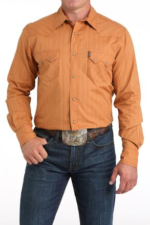 Cinch Western Modern Stripe Snap Shirt In Brown