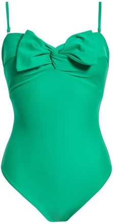 Milly Solid Bow One-Piece Swimsuit in Sea Green at Nordstrom, Size X-Small