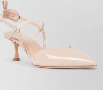 Fendi patent leather slingback pumps