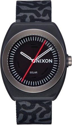 Nixon Light Wave Recycled Strap Solar Watch, 36mm in Black /Scribble at Nordstrom