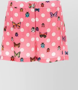 Versace silk blend printed short shorts