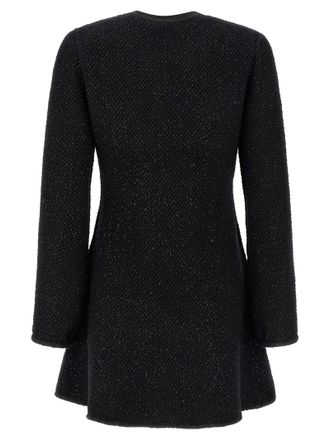 Self Portrait Sequin-Embellished Knit Mini Dress - Black