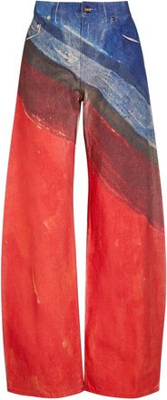 Gabriela Hearst Amoret Printed Barrel-leg Denim Jeans - Red - 27 (W27 / UK8-10 / S)