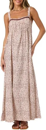 O'Neill Natasha Ditsy Floral Maxi Dress in Chocolate at Nordstrom, Size X-Small