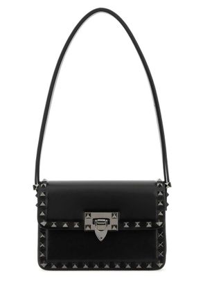 Valentino Garavani Black Leather Rockstud23 Shoulder Bag