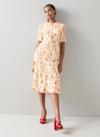 L.k. Bennett Womens Montana Dresses, Cream - Size 14 UK