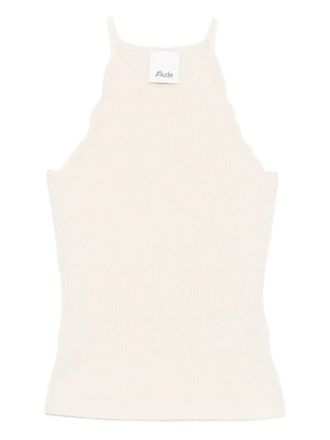 Allude scalloped ribbed tank top - Neutrals