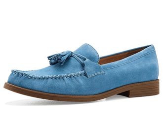Cole Haan Stassi Soft Tassel Loafers Womens Flat Shoes Provincial Blue Suede : 10.5 B - Medium, Leather