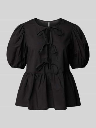Pieces Relaxed Fit Tunika in Wickeloptik Modell JOLLY in Black, Gr&ouml;&szlig;e XS