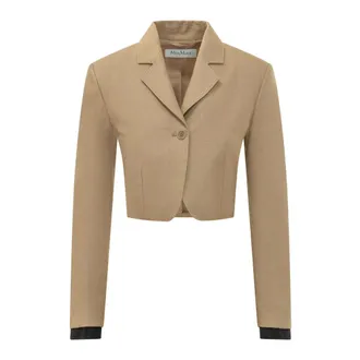 Max Mara Blazers, female, Brown, Size: M Buono Cropped Blazer