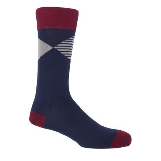 Peper Harow Big Diamond Mens Socks - Navy