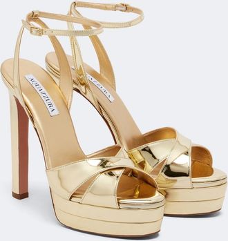 Aquazzura Divine 130 metallic platform sandals