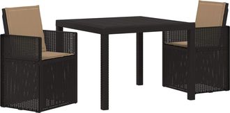 vidaXL Conjunto De Comedor De Jard&iacute;n 3 Uds. Gris Antracita Y Topo Pp Vidaxl