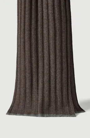 Brunello Cucinelli Cashmere rib knit scarf in Pine Cone Brown at Nordstrom