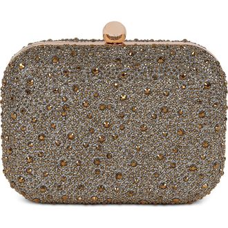Badgley Mischka Celest Crystal Mini Minaudiere Clutch in Gold at Nordstrom, Size Small