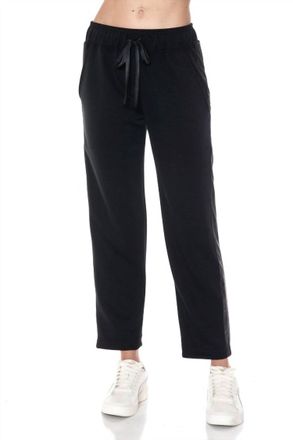 Ariella Straight Leg Pant W/ Pleather Detail In Black