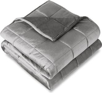 Bare Home Minky Fleece Weighted Blanket in Light Grey at Nordstrom, Size 20 Lb