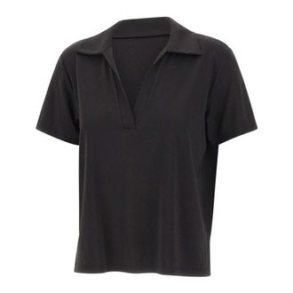 Kaos Polo Shirts, female, Black, Size: L V-neck Short-sleeve T-shirt