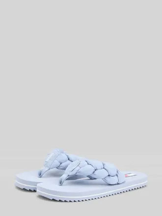 Tommy Hilfiger Zehentrenner mit geflochtenem Riemen in Hellblau, Gr&ouml;&szlig;e 36