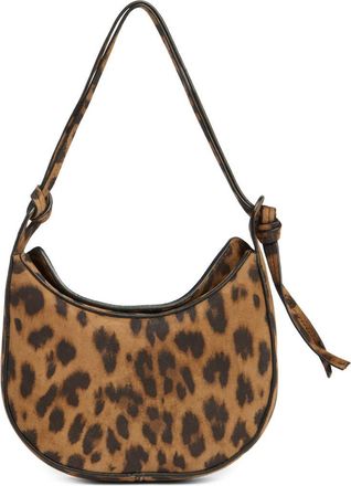 Reformation Mini Rosetta Leather Shoulder Bag in Leopard Suede at Nordstrom