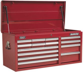 Loops 1025 x 435 x 490mm RED 14 Drawer Topchest Tool Chest Lockable Storage Cabinet