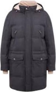 Brunello Cucinelli Dark Grey Wool Parka, Size XXL
