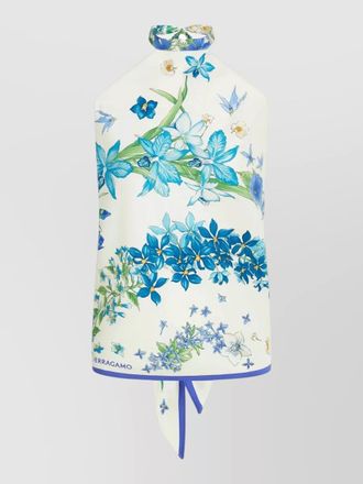 Ferragamo primavera floral halterneck sleeveless backless top