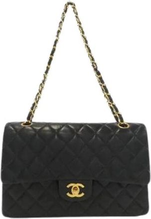 Chanel Pre-owned Lambskin Schoudertas - Dames - Vintage Schoudertas - Zwart - ONE Size - Leer - Vintage