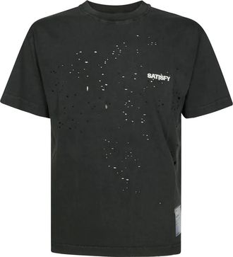SATISFY T-shirt con dettagli sfrangiati - Nero