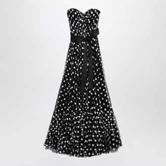 Dolce & Gabbana Long strapless polka dot tulle dress