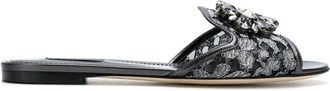 Dolce & Gabbana Grey Slip On Sandals