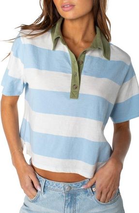 Roxy Brookview Striped Polo in Cerulean at Nordstrom, Size Xx-Large