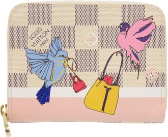 Louis Vuitton Pink White Damier Azur Coin Purse/Coin Case (Pre-Owned)