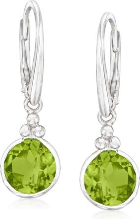Ross-Simons Peridot Drop Earrings in Sterling Silver