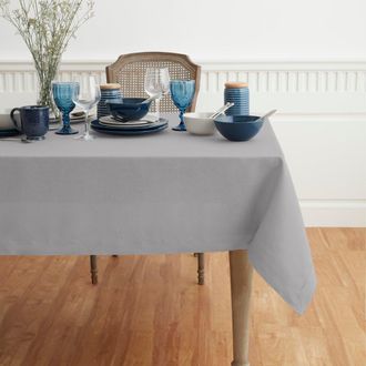 Solino Home Linen Tablecloth for Dining Table, Holiday and Everyday Table Decor - Fete in Soft Grey at Nordstrom, Size Medium