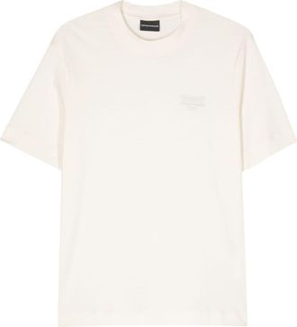 Emporio Armani rubberised-logo T-shirt - men - Cotton - S - Neutrals
