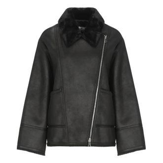 Betta Corradi Jassen, Dames, Zwart, S, Leer, Synth Leren Jas