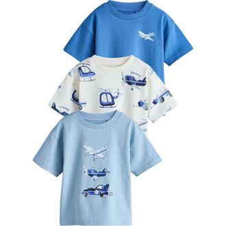 Next Kids Assorted 3-Pack Cotton T-Shirts in Blue at Nordstrom, Size 1.5-2Y
