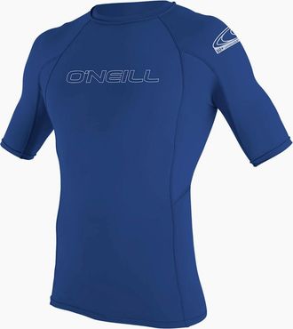 O'Neill Mens ONeill Mens Basic Skins Short Sleeve Rash Guard - Blue - Size: 40