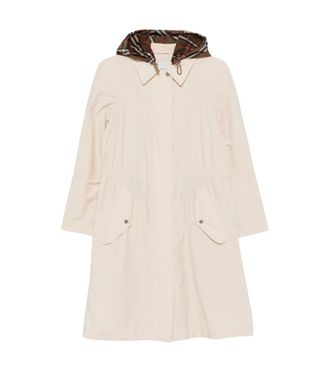 Burberry Cream Solid Trench Coat
