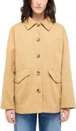 Mustang Outdoorjacke MUSTANG Damen Style Zoe, Damen, Gr. M, beige, Twill, 100% Baumwolle, unifarben, oversize, Jacken Outdoorjacke