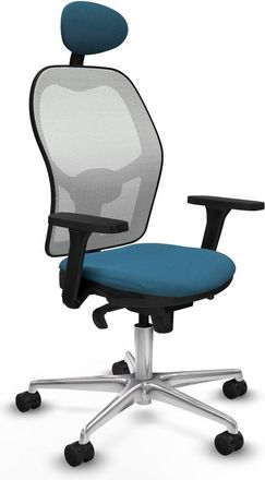 Piqueras y Crespo Sedia Ufficio Con Poggiatesta Piqueras Y Crespo 3d086n1 Bianco Verde Petrolio